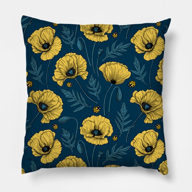 Yellow poppies Pillow by katerinamk