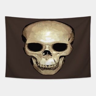 Floating Antique Human Skull Tapestry