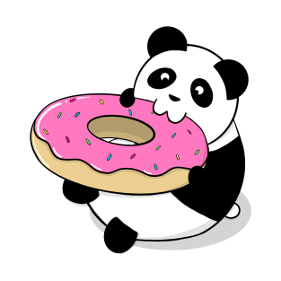 Cute Panda Eating A Donut T-Shirt