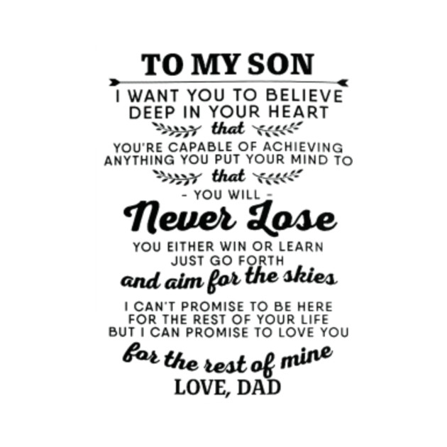 Download To My Son - Love Dad - My Son - T-Shirt | TeePublic