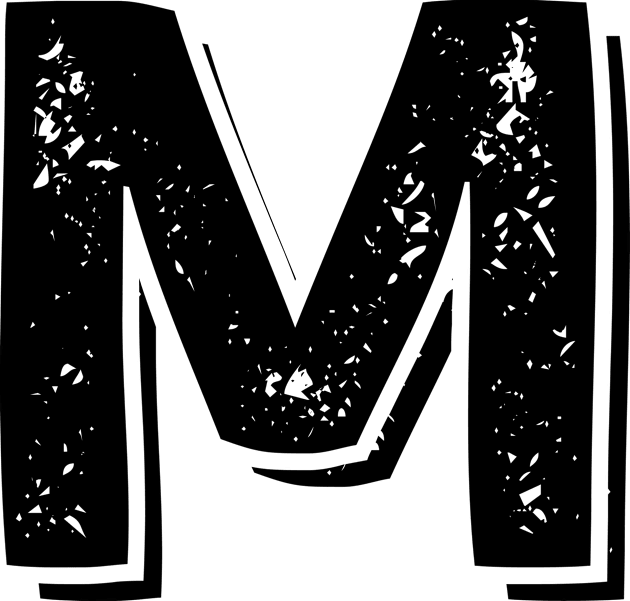 Capital Letter M Name Initial Monogram Kids T-Shirt by FTF DESIGNS