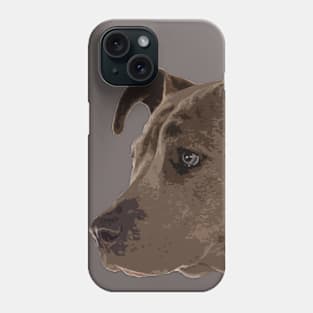 Brown Pitbull Head Phone Case