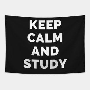 Keep Calm And Study - Black And White Simple Font - Funny Meme Sarcastic Satire - Self Inspirational Quotes - Inspirational Quotes About Life and Struggles Tapestry