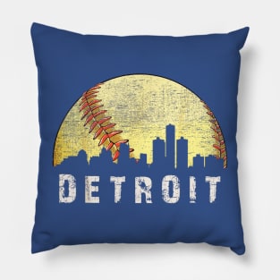 Vintage Detroit baseball city Pillow