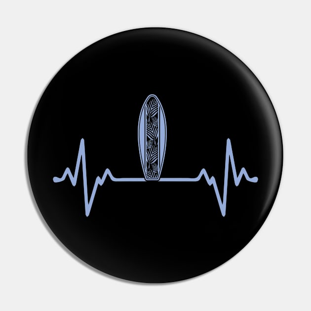 Heartbeat with surfboard Pin by Dominic Becker