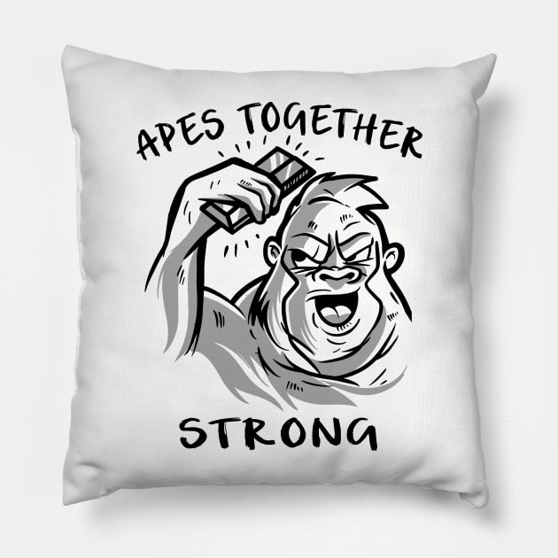 Apes Together Strong Gme Amc Ape Gorilla To the moon Pillow by JayD World