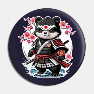 Japanese Samurai Bear Tattoo, Kawaii Ninja Bear Pin