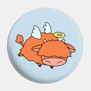 Angel Highland Cow Pin