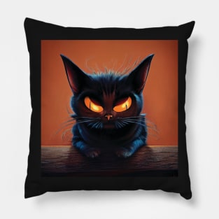 Halloween Black Cat Art Pillow