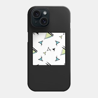 Triangles like sailboats on white background Phone Case