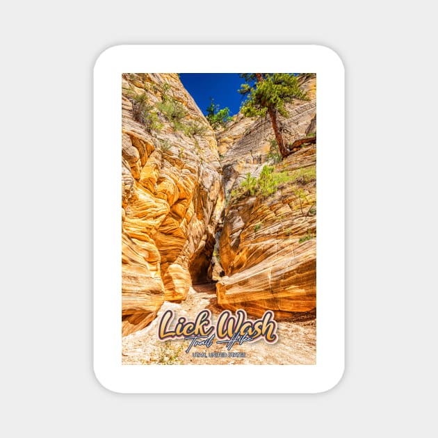 Lick Wash Trail Hike Magnet by Gestalt Imagery