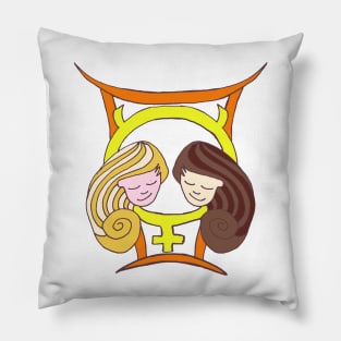 Gemini, The Twins Pillow