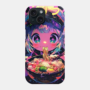 Cute Anime Girl |  Ramen Noodles | Hentaii Chibi Kawaii Design Phone Case