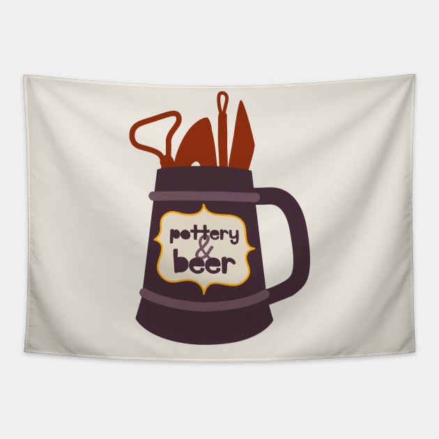 Pottery and beer Tapestry by Teequeque