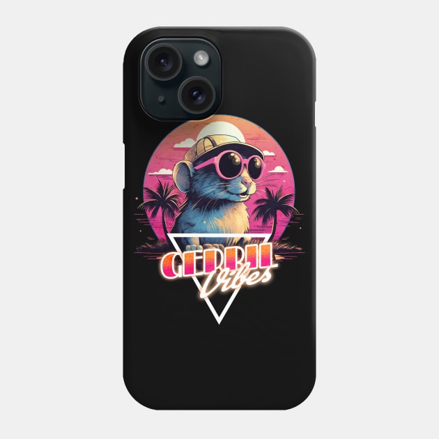 Retro Wave Gerbil Vibes Phone Case by Miami Neon Designs