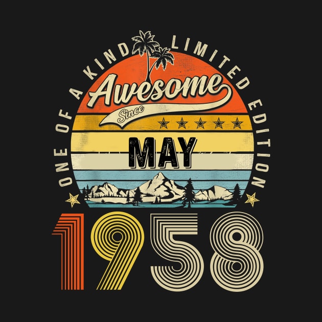 Awesome Since May 1958 Vintage 65th Birthday by nakaahikithuy