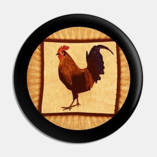 Little Red Rooster Orange Pin