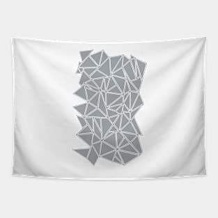 Abstract Shattered Grey and White Tapestry