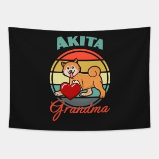 Akita Inu Grandma Dog puppy Lover Cute Mothers Day Tapestry