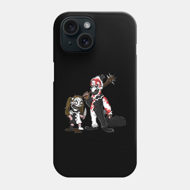 Terrifier 2- Art the Clown and Little Pale girl Phone Case by Brush-Master