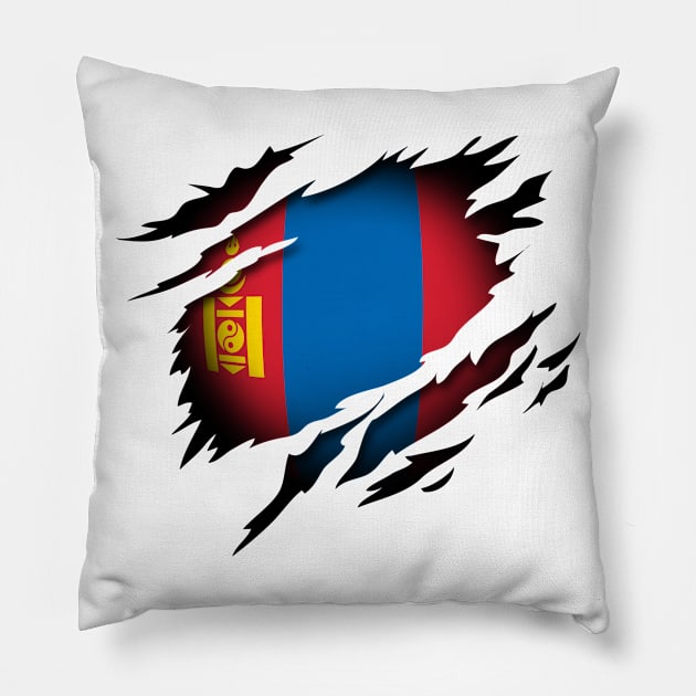 Mongolia in the Heart Pillow by HappyGiftArt