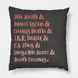 Famous Authors Austen Bronte Tolkien Lewis Pillow