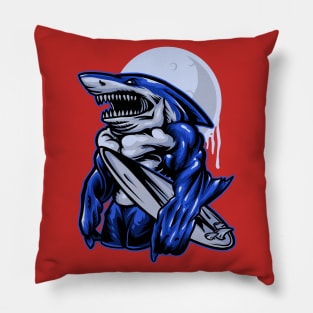 Shark suffer illustration Pillow