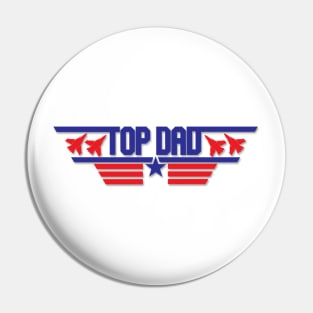 Top Dad Top Gun Logo Pin