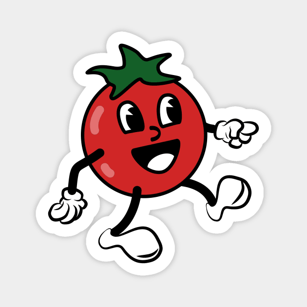 Tomato retro Cartoon Magnet by Foxxy Merch