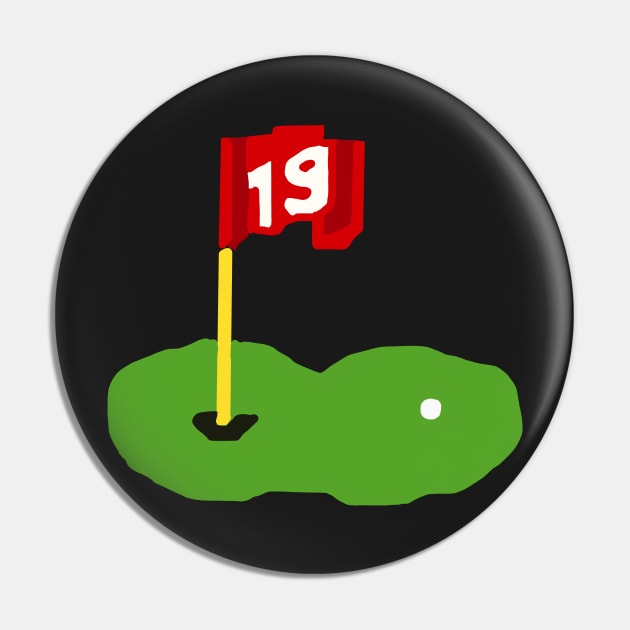 19th Hole Decal Pin by zsonn