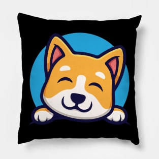 Cute Dog with Biden Harris Sign T-Shirt Pillow