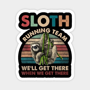 Vintage Sloth Running Team We ll Get There Funny Sloth Tank Top Magnet