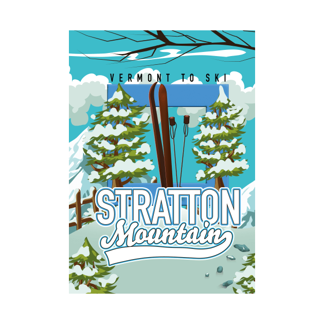 Stratton Mountain Ski poster by nickemporium1