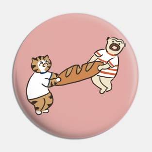 funny pug and cat making bread Pin