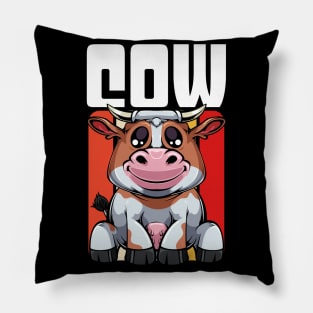 Cow - Cute Retro Style Kawaii Cattle Pillow