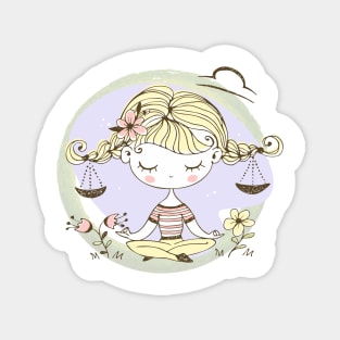 Zodiac Libra Cute Kid Design Horoscope Gift Magnet