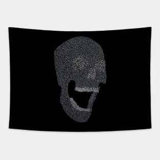 Leave a happy skull B/W Tapestry