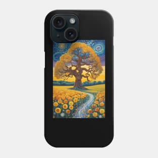 Twisted Gold Tree And Flowers Phone Case