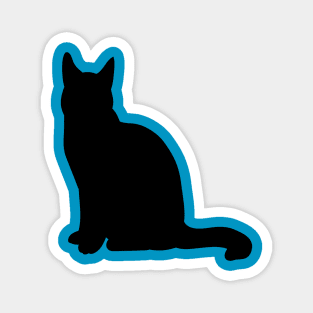 Black Cat Sitting Silhouette Vector Art Cut Out Magnet