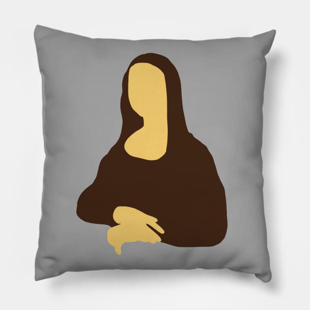 Mona Lisa minimal cutout version Pillow by isstgeschichte