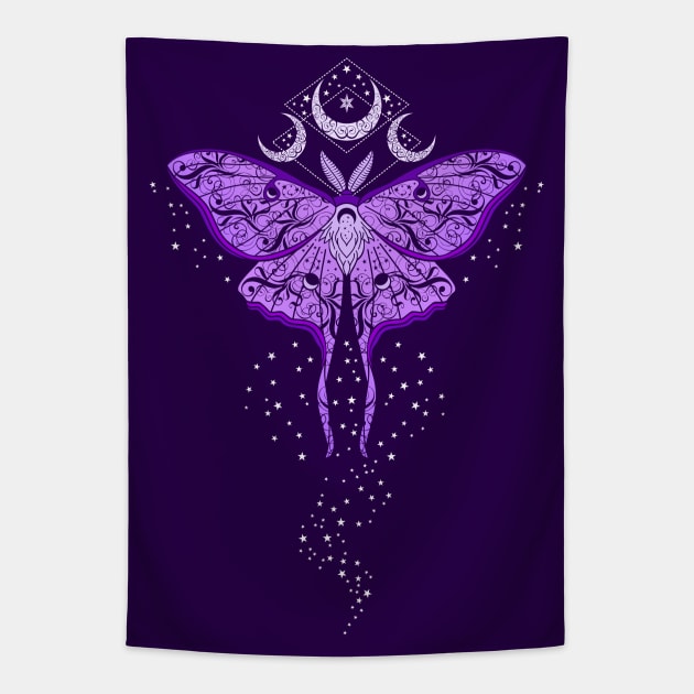 Celestial Luna Moth Tapestry by RavenWake