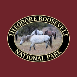 Wild Horses at Theodore Roosevelt National Park in Medora, North Dakota T-Shirt