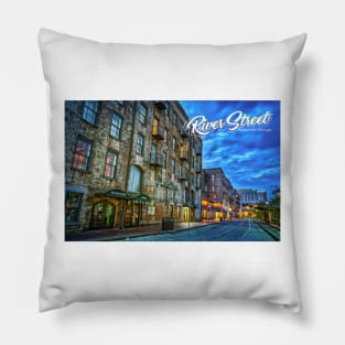 River Street Savannah Georgia Pillow