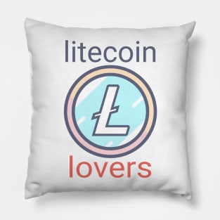 Litecoin lovers: Pastel Litecoin Devotee Symbol Pillow