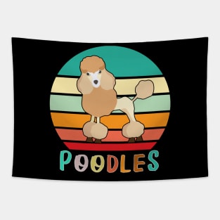 Vintage Retro Poodles Tapestry