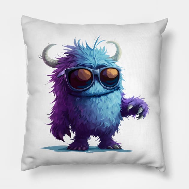 Cute Fluffy Monster Pillow by Obotan Mmienu