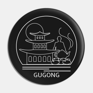 Gugong Minimalist Line Drawing - Board Game Inspired Graphic - Tabletop Gaming  - BGG Pin