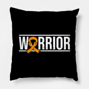 Multiple Sclerosis Warrior with Orange Awareness Ribbon Pillow