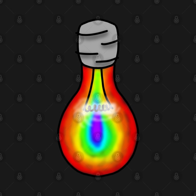 Brightly coloured rainbow light bulb by emilyanime1351