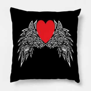 Wolf tattoo love colorful Pillow